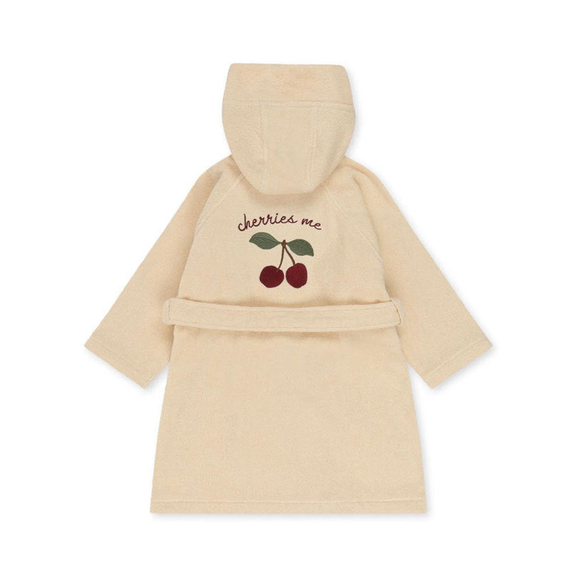 2026 KS Baby Boys Flannel Bathrobe Towel Kids Soft Bath Robe Nightgown Boys Girls Cherry Lemon Cotton Hooded Bath Towel Pyjamas