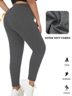 Plus size Women's Low Rise Workout Leggings - Super Soft High Elastic Tights for Yoga Running Training Daily Life