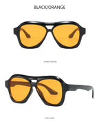 Retro Double Beam Sunglasses Women Brand Designer Glasses New Ins Fashion Personalized Gradient Eyewear Men Eyeglasses UV400