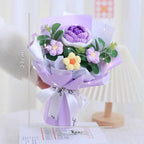 New Cotton Crochet Flower Bouquet Woven With Lamp Knitted Flower Artificial Handmade Artificial Flowers Graduation Gifts