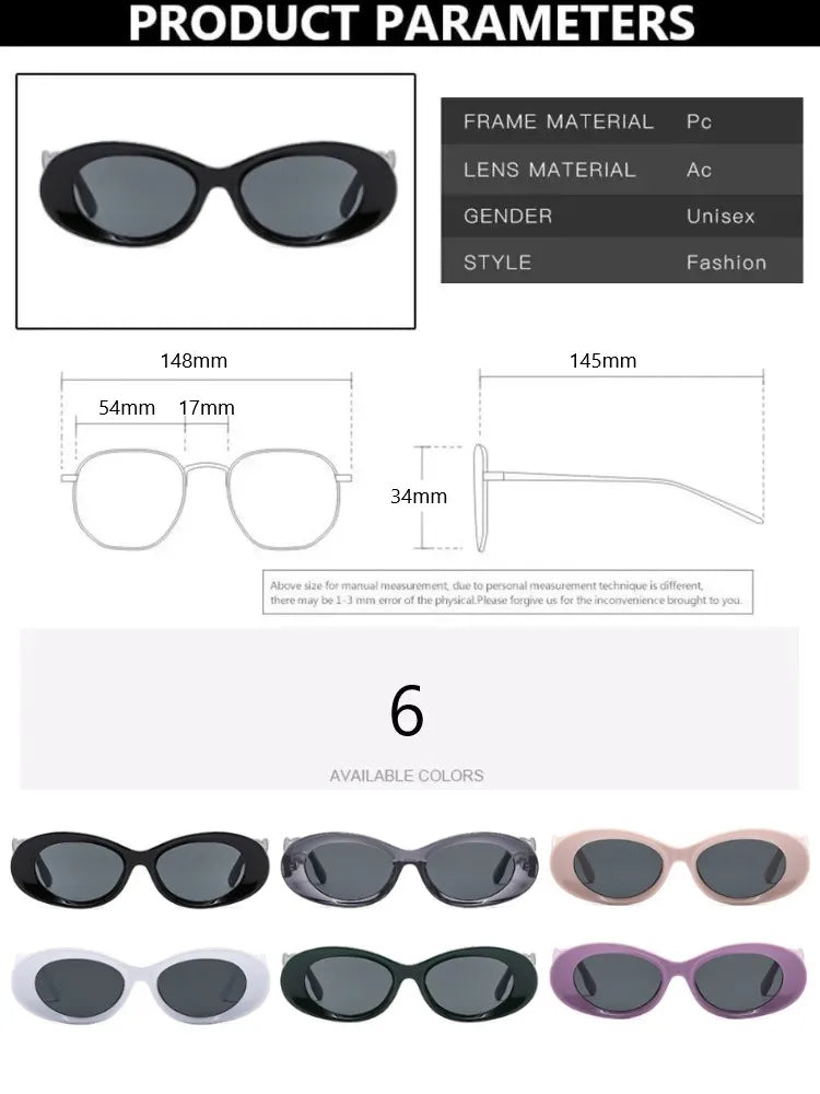 Vintage Round Sunglasses Women New Retro Oval Sun Glasses High Quality Trendy Brand Eyewear Shadow for Female