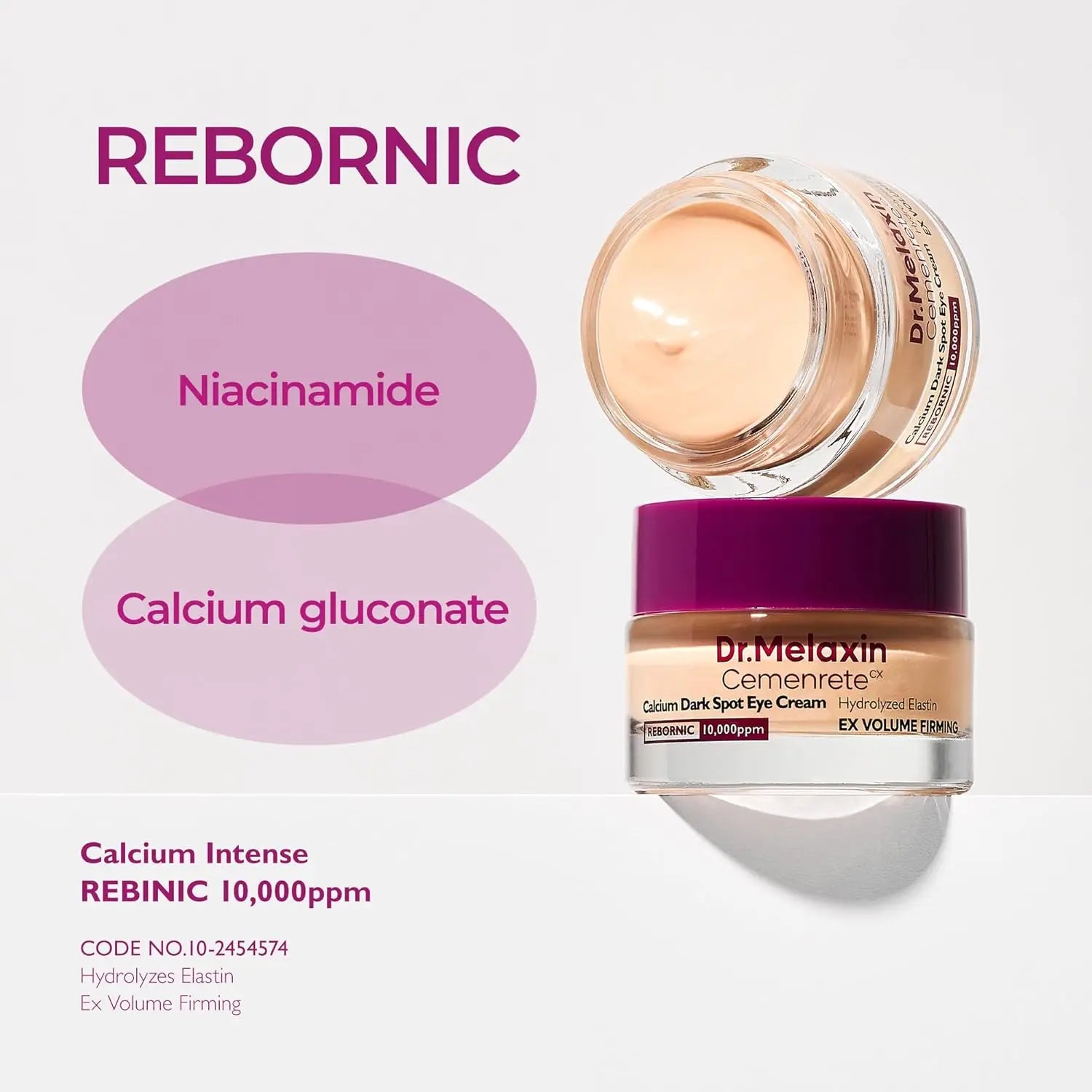 Dr.Melaxin Calcium Dark Spot Eye Cream 15g – Niacinamide & Calcium Gluconate Eye Cream for Dark Circles, Under Eye Bags & Saggin