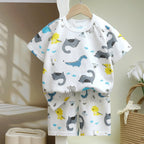 Baby Sleepwear 0-3Y Infant Pajama Set Cotton Strawberry Print Skin Friendly Baby Clothes Short Sleeve Toddler Loungewear