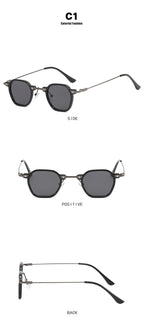 Retro Square Sunglasses Men Small Frame Sun Glasses Women New Fashion Polygonal Metal Eyeglasses Shadow UV400