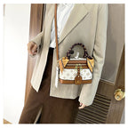 Brand Designer Women's Printed Box Bag Handbags Ladies Retro Patchwork Handbags Wild Portable Shoulder Corssbody Cosmetic Bag