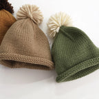 Kids Winter Hats For Newborn Boys Crochet Bonnet Casual Toddler Girl Cute Cap Children Solid Baby Boy Knitted Warm Beanies