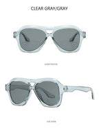 Retro Double Beam Sunglasses Women Brand Designer Glasses New Ins Fashion Personalized Gradient Eyewear Men Eyeglasses UV400