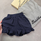 2026 Summer New Girls Cute Lace Shorts Solid Toddler Casual Shorts Cotton Children Versatile Loose Shorts Kids Clothes