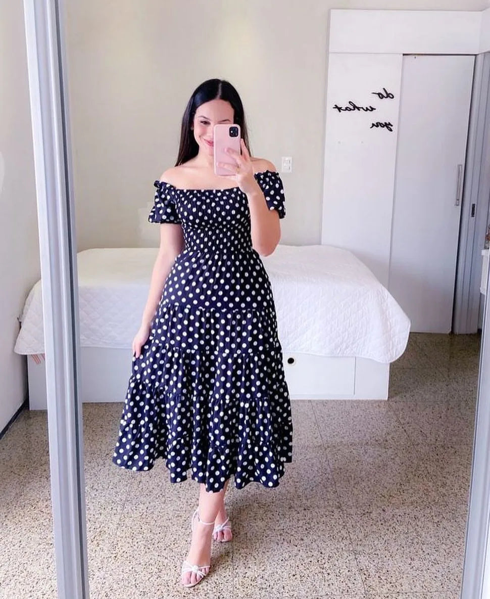 Women's Casual Dresses Elegant Off Shoulder Flower Print Short Sleeve Dress 2026 Trends Beach Birthday Party Dress Robe Vestidos