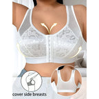 A Solid Color Plus Size Women's Bra Crop Sleep Top Featuring a Front Button And Back Design, Made from Soft And Comfortable