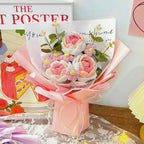 Hand Knitted Flower Graduation Gifts Crochet Flowers Finished Hand-woven Flower Bouquet Wedding Graduation flower bouquet