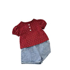 2026 Summer New Girls Short Sleeve T Shirts Cute Baby Girl Polka Dot Puff Sleeve Tops Cotton Infant Toddler Tee Kids Clothes