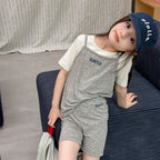 2026 Summer New Children Sleeveless Clothes Set Girls Thin Letter Print Sling Vest + Shorts 2pcs Suit Kids Cotton Outfits