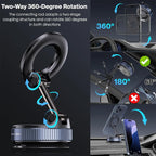 [Upgrade 360° Phone Holder] 360° Adjustable Vacuum Magnetic Mount Car Phone Holder Upgrade Version Compatible with Cars Mirrors