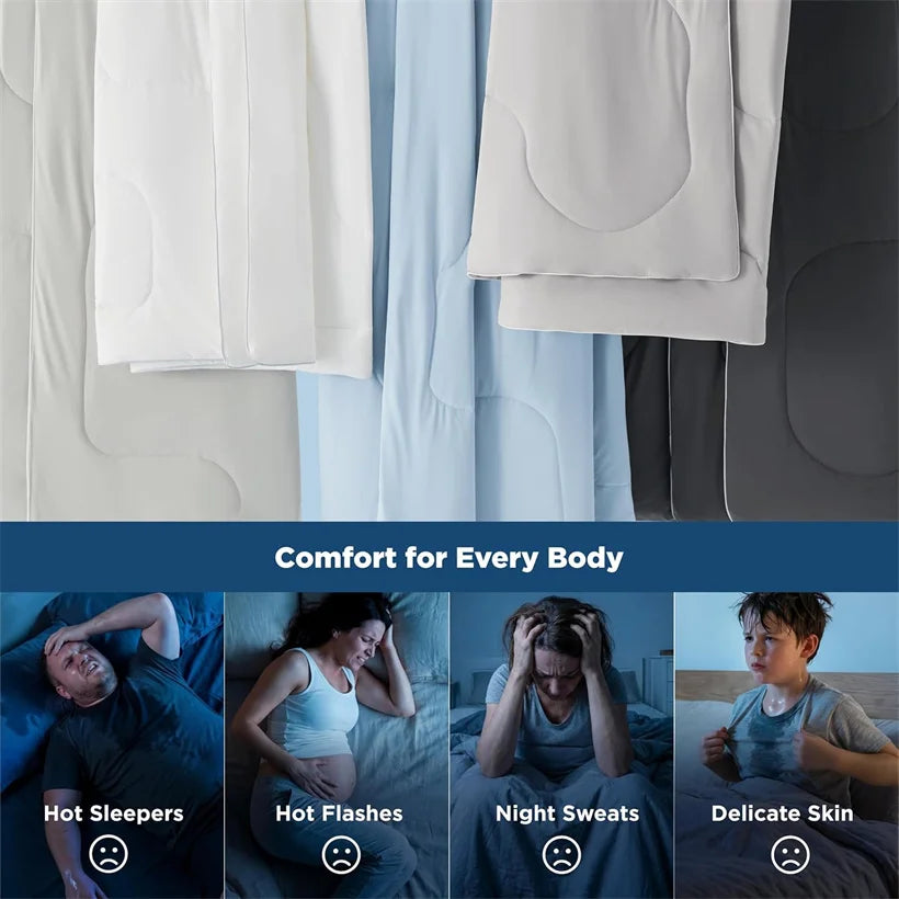 Super Soft Air Condition Comforter for Summer Solid Color Cooling Blanket for Hot Sleepers Lightweight and Smooth Cold Quilt