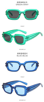 Punk Square Sunglasses 2022 New Ripple Funny Sunglasses Bump Cyberpunk Sunglasses Trendy Hip Hop Glasses UV400
