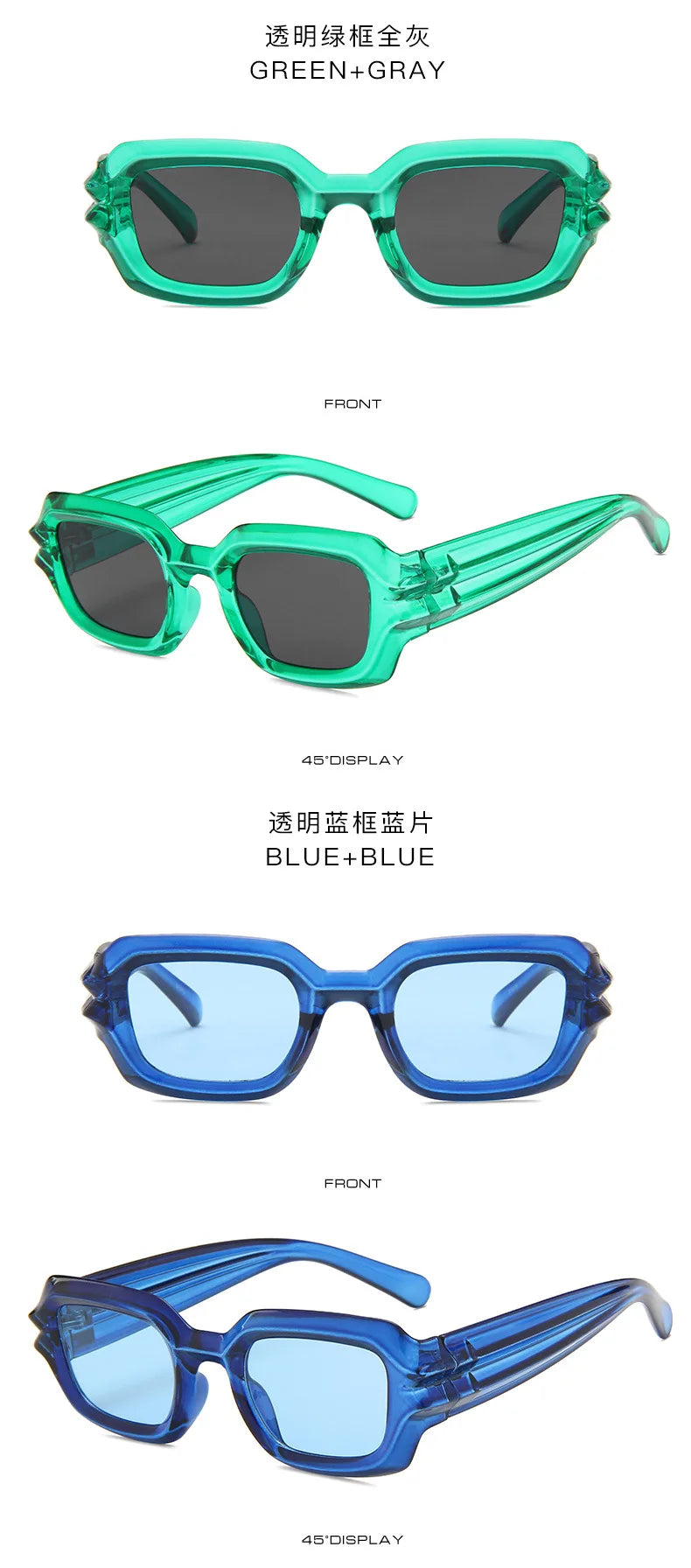Punk Square Sunglasses 2022 New Ripple Funny Sunglasses Bump Cyberpunk Sunglasses Trendy Hip Hop Glasses UV400