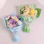 Handmade Crochet Flower Bouquet Knitted Rose Artificial Flowers For Home Decor Valentine's Day Mother's Day Anniversary Gift