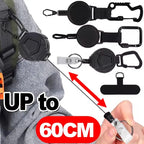 Retractable Keychain Heavy Duty Lanyard Anti-Theft Phone Holder Travel Cellphone Strap Smartphone Safety Tether With Belt Clip