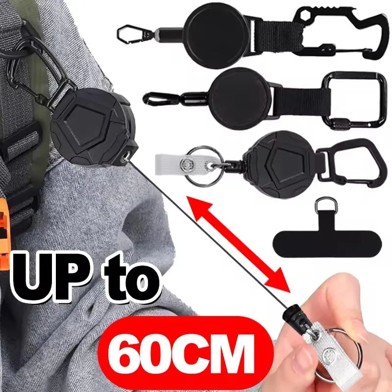 Retractable Keychain Heavy Duty Lanyard Anti-Theft Phone Holder Travel Cellphone Strap Smartphone Safety Tether With Belt Clip