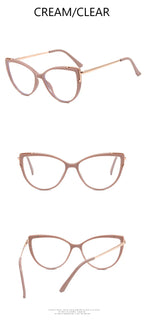Metal Cat Eye Glasses Frame Woman Fashion TR90 Brand Designer New Trend Cateye Computer Eyewaer Gradient Color Frame Eyegalsses
