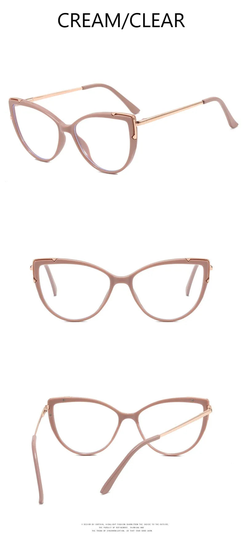 Metal Cat Eye Glasses Frame Woman Fashion TR90 Brand Designer New Trend Cateye Computer Eyewaer Gradient Color Frame Eyegalsses