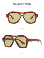 Retro Double Beam Sunglasses Women Brand Designer Glasses New Ins Fashion Personalized Gradient Eyewear Men Eyeglasses UV400