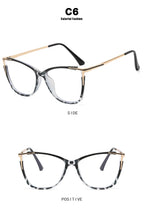 2023 New Fashion Women Anti Light Blue Cat Eye Glasses Frame Retro Hight Quality Luxury Optical Computer Reading Eyeglasses