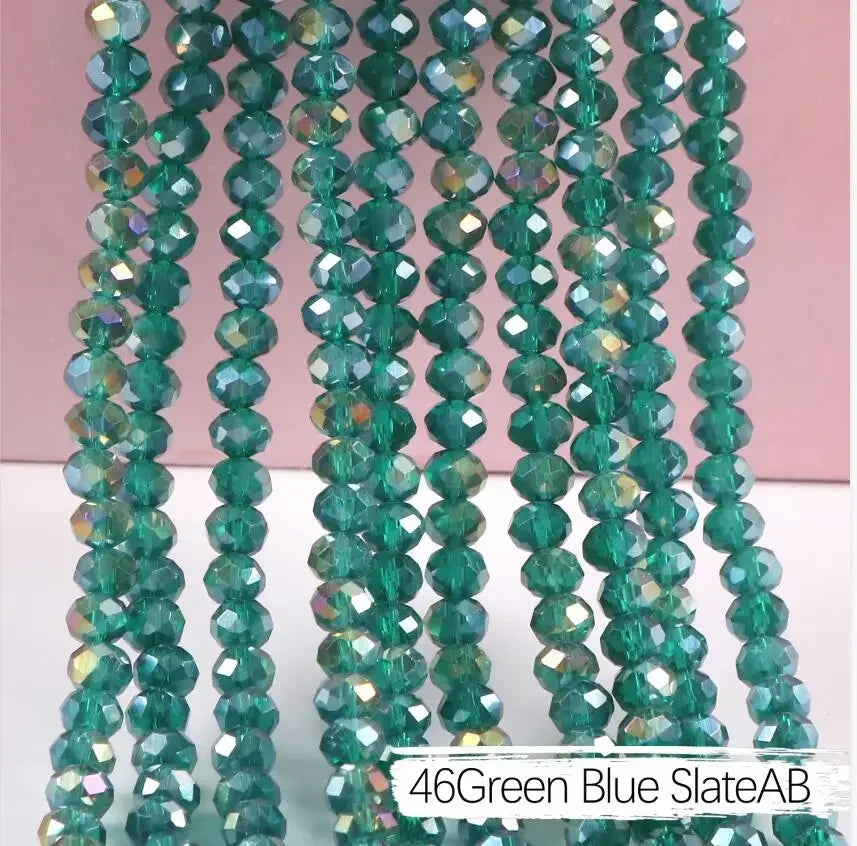2mm 4mm 6mm 8mm Rondelle Austria Crystal Beads Faceted Glass Beads Loose Spacer Beads for DIY Bracelet Garment Making