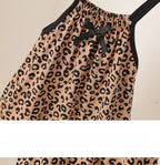 Summer Baby Girls Leopard Print Jumpsuit Infant Sleeveless Suspender One Pieces Bow Decor 0-3Y Toddler Romper Clothes