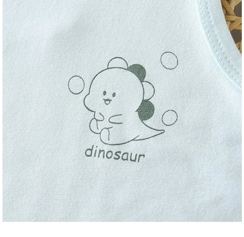 Baby Lightweight Vest 2pcs Outfit Infant Clothes Sleeveless Cartoon Tank Top+Shorts Set Breathable Unisex Toddler Playsuits