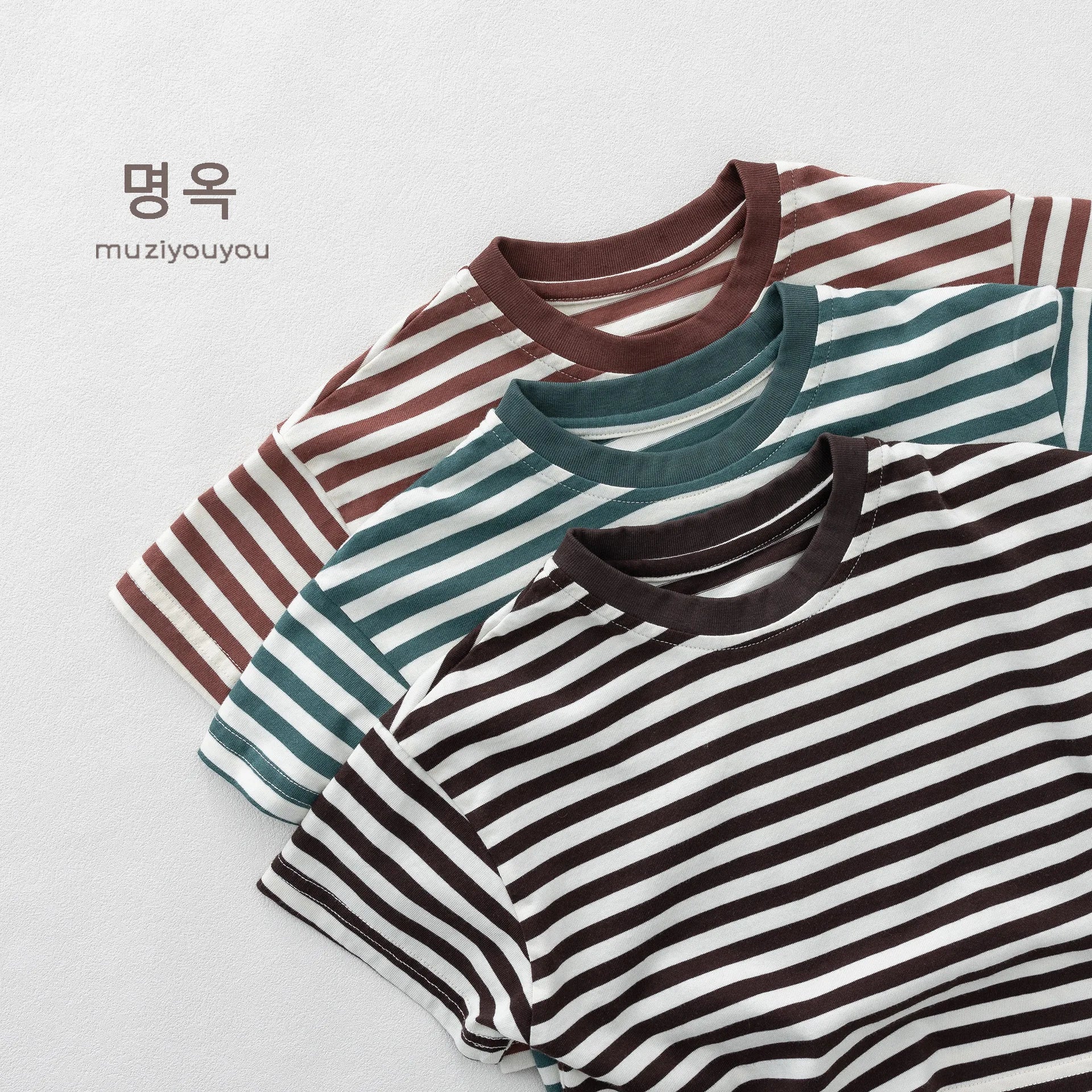 2026 Summer New Children Short Sleeve T Shirts Boys Casual Striped Tee Toddler Girls Cotton Loose Tops Kids Clothes
