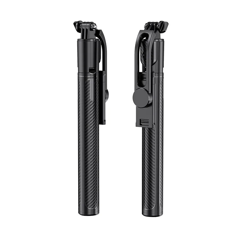 170cm Extendable Selfie Stick Tripod, Carbon Fiber Texture, Bluetooth Remote Control, Portable Phone Stand for Vlog & Live