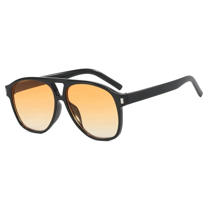 Vintage Double Beams Oversized Sunglasses Women Retro Brand Big Frame Rivet Sun Glasses Female Square Glasses Oculos De Sol