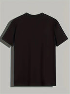 Men's summer 100% pure cotton fashionable casual loose beard skull pattern printed round neck short sleeved T-shirt top