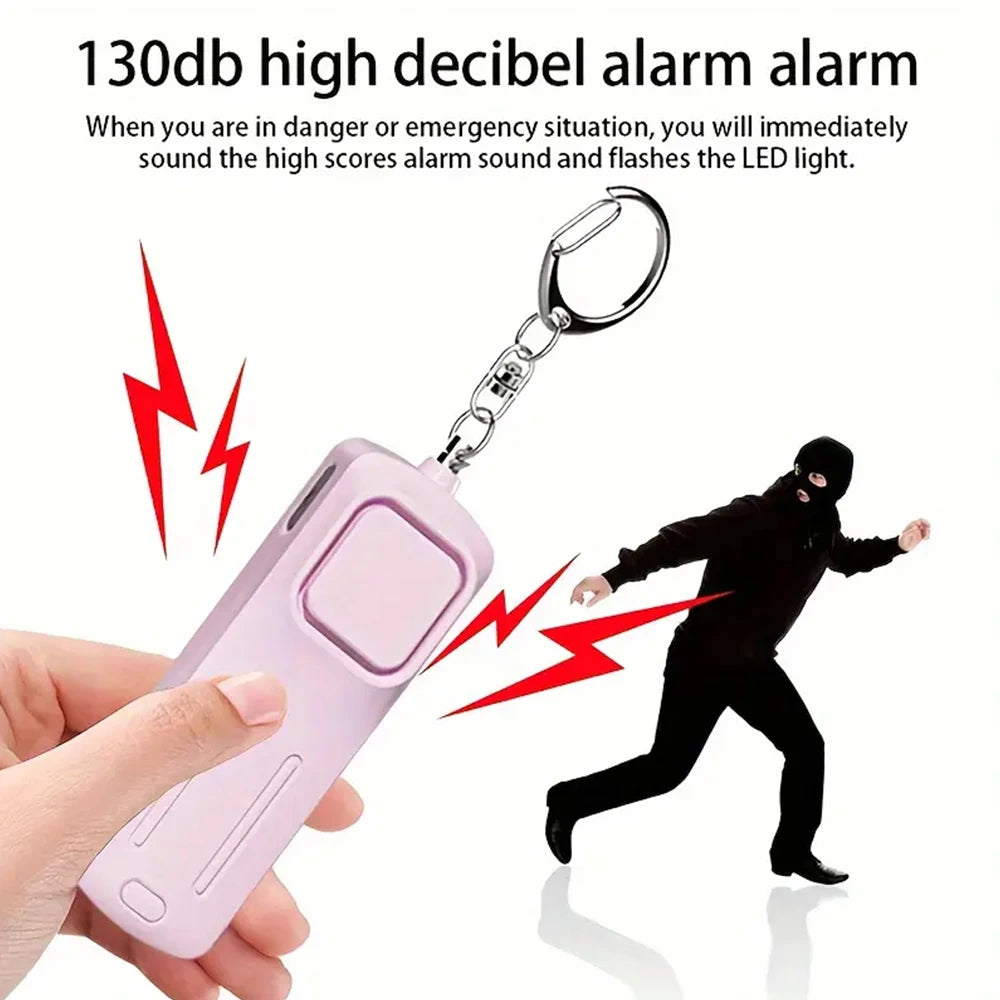 Self Defense Alarm 130dB Personal Alarm Keychain USB Rechargeable For Personal Alarms For Women Alarm Travel For Women Girls Kid