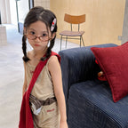 2026 Summer New Children Sleeveless Clothes Set Girls Thin Letter Print Sling Vest + Shorts 2pcs Suit Kids Cotton Outfits