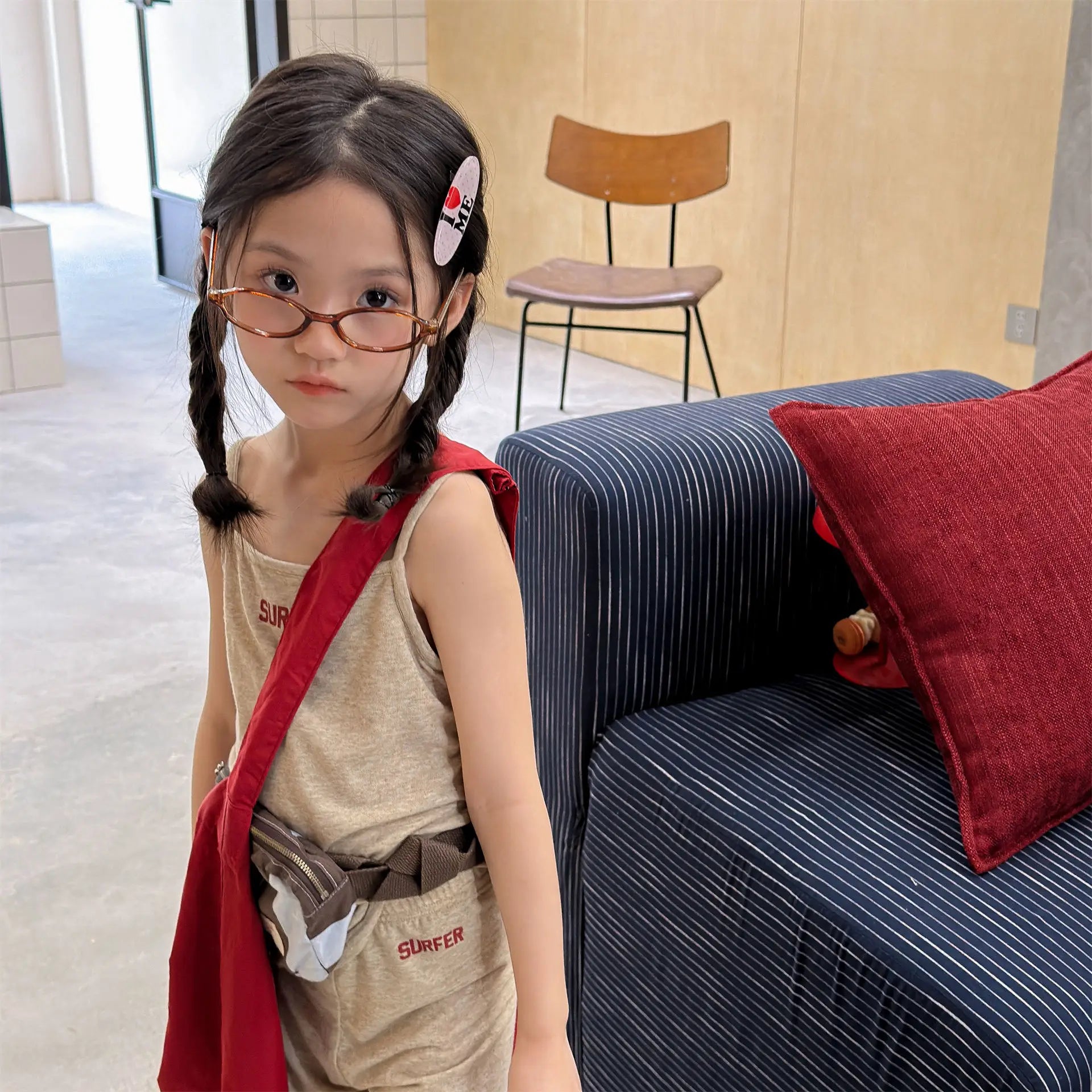 2026 Summer New Children Sleeveless Clothes Set Girls Thin Letter Print Sling Vest + Shorts 2pcs Suit Kids Cotton Outfits