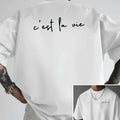 100% pure cotton summer men's fashionable casual loose c'est la vie letter double-sided printed round neck short sleeved T-shirt