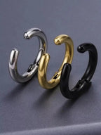 2pcs Stainless Steel Clip-On Hoop Earrings for Non-Pierced Ears, 8-14mm Sizes