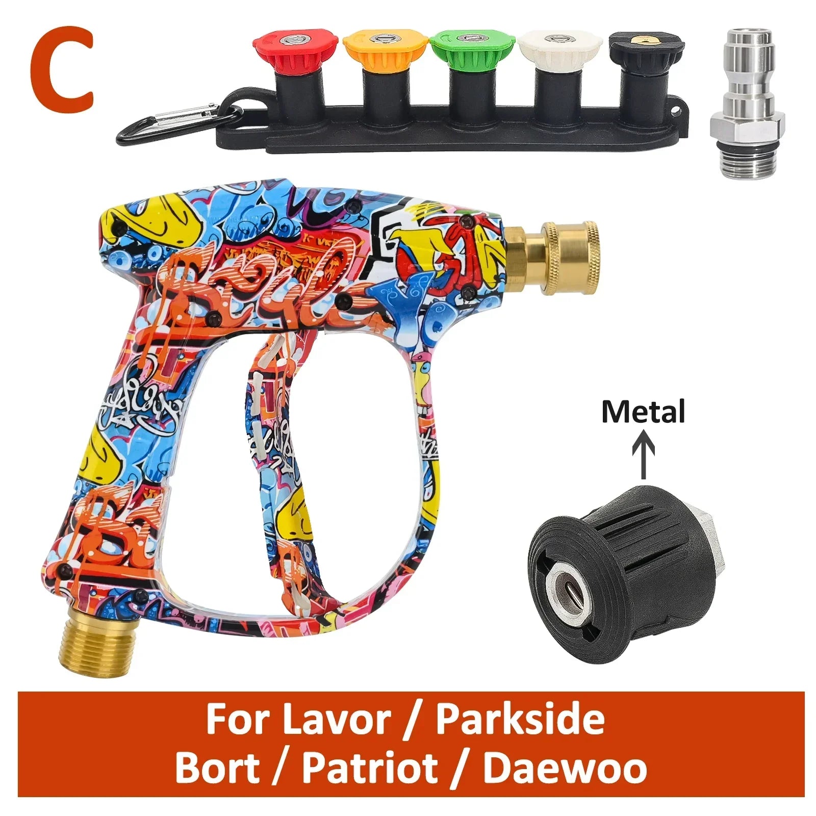 Graffiti Design High-Pressure Foam Gun Set - Multi-Brand Fit