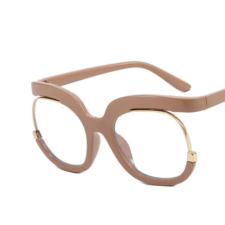2023 Ins Rainbow Frame Fashion Retro Round Anti Blue Light Women Glasses Vintage Oversized Colourful Frame Clear Eyeglasses