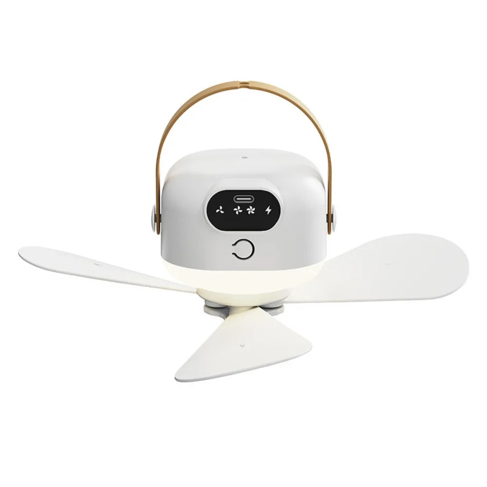 Rechargeable Ceiling Fan Light Energy Saving with Remote Control Hanging Fan Light 3 Gears Intelligent Electric Fan Night Lamp