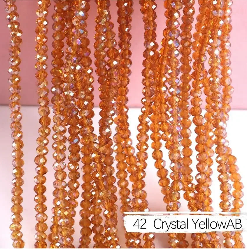 2mm 4mm 6mm 8mm Rondelle Austria Crystal Beads Faceted Glass Beads Loose Spacer Beads for DIY Bracelet Garment Making