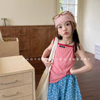 2026 Summer New Children Sleeveless T Shirts Cute Girls Bottoming Shirts Cotton Baby Girl Striped Sling Vest Kids Clothes