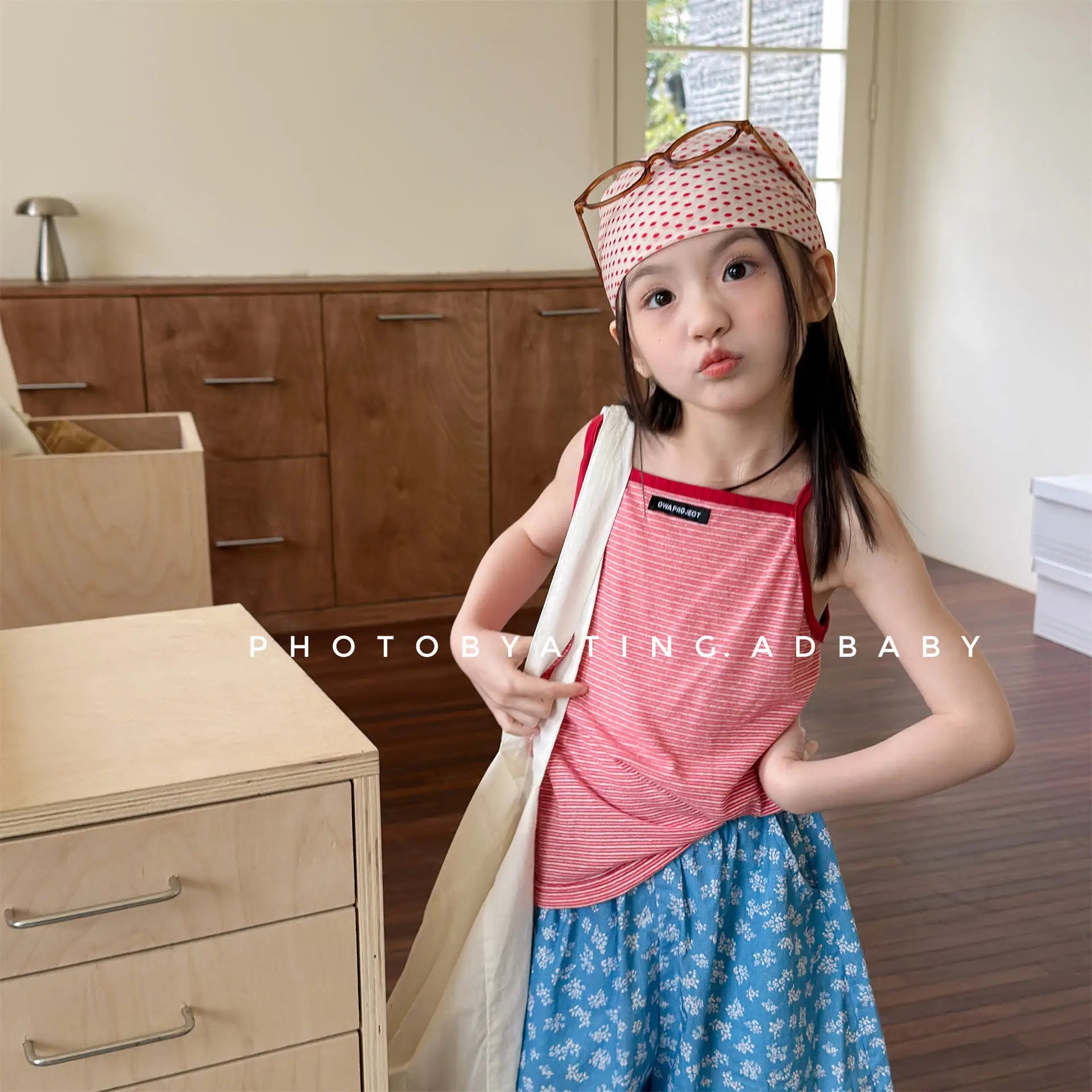 2026 Summer New Children Sleeveless T Shirts Cute Girls Bottoming Shirts Cotton Baby Girl Striped Sling Vest Kids Clothes
