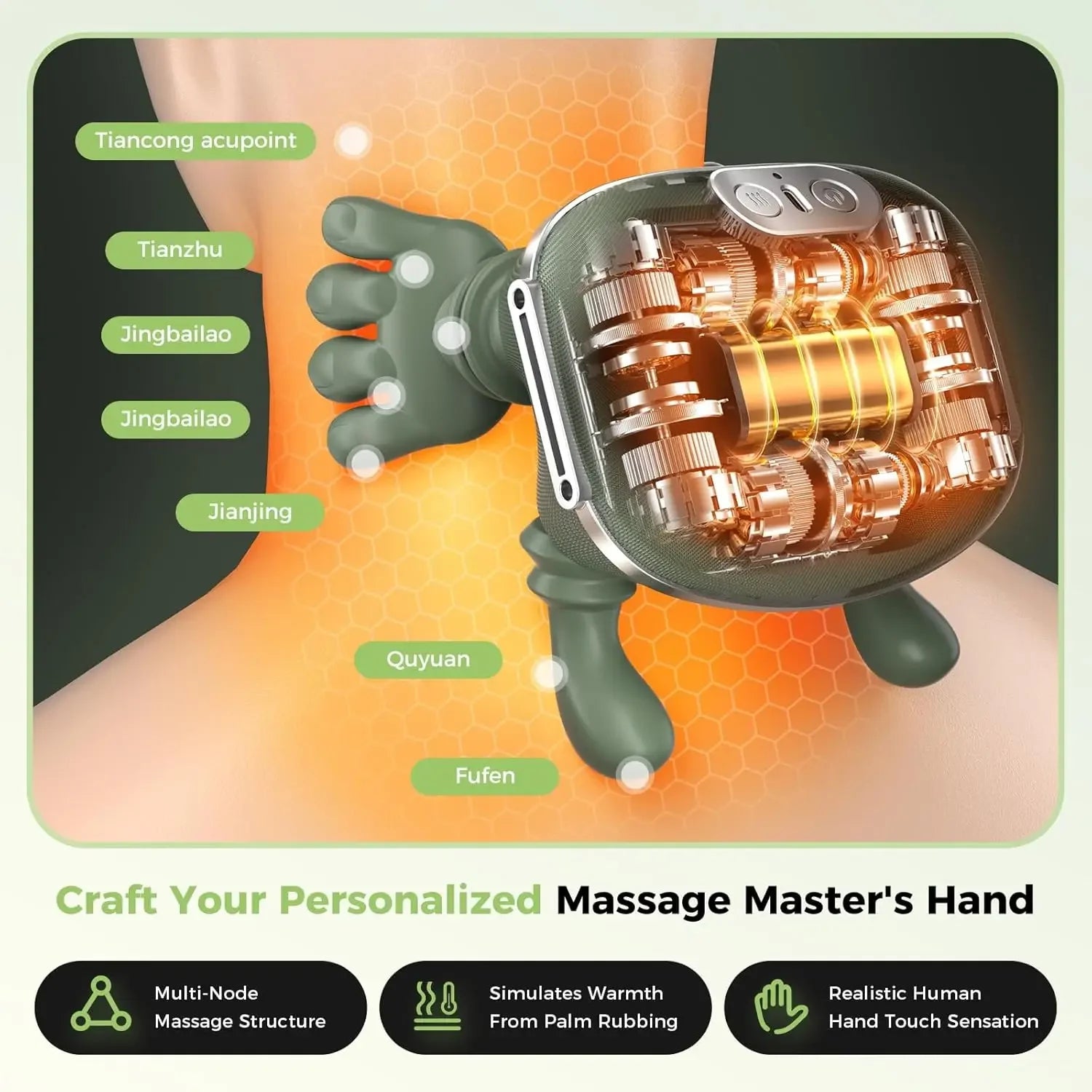 New Neck Massager Finger Pressure Shiatsu Neck Back and Shoulder Massager Electric Kneading Neck Deep Massage Muscle Relax