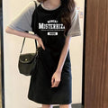 Summer Fashion Trend New Simple Letter Printing Loose Round Neck Short-sleeved Women's Dress