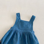2026 Summer New Baby Girl Overalls + Cute Strawberry Lapel Shirts + Hat 3pcs Suit Fashion Infant Clothes Set Toddler Outfits
