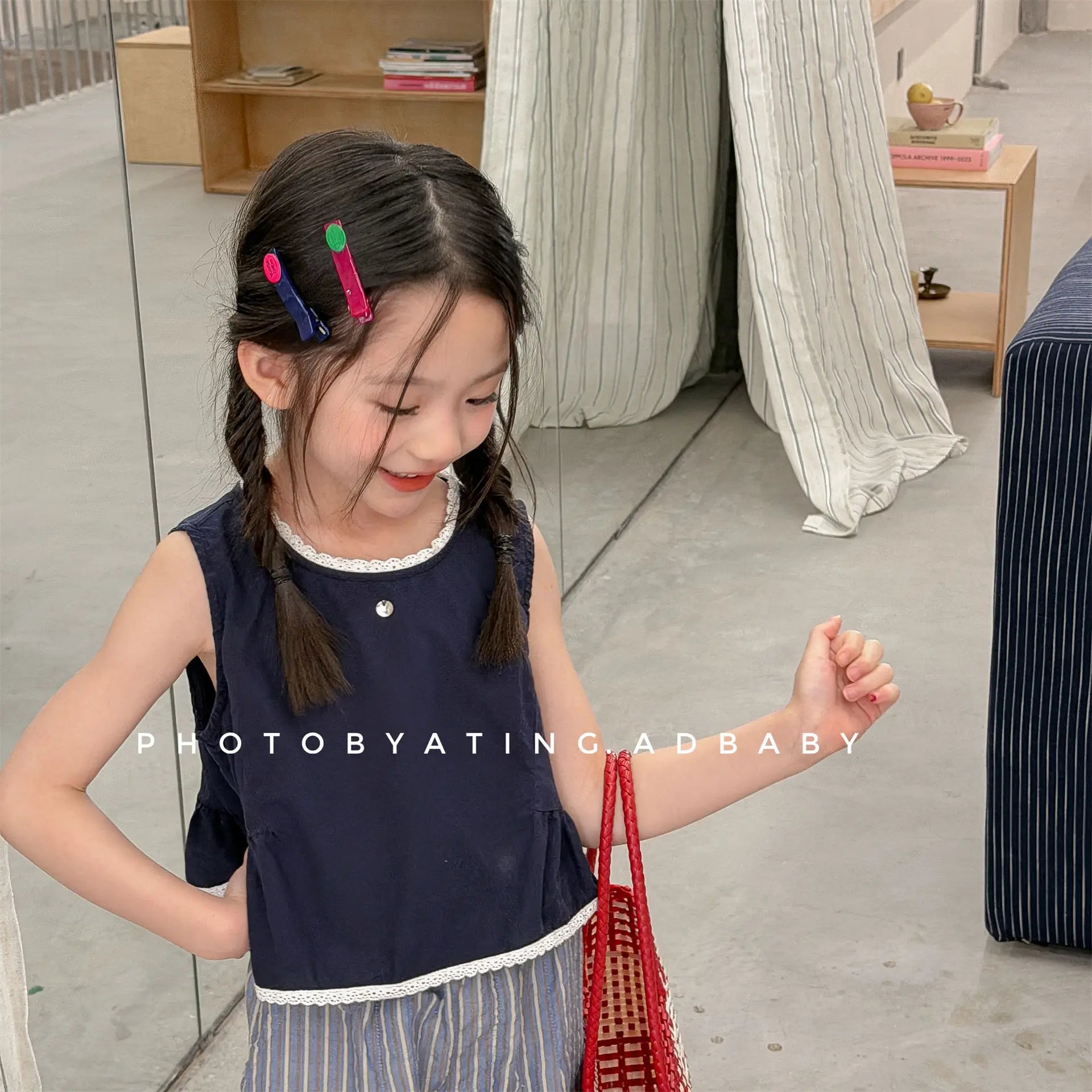 2026 Summer New Girls Sleeveless Shirts Solid Cute Baby Girl Sweet Lace Blouse Toddler Cute Thin Cotton Tops Kids Clothes